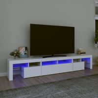 Szafka pod TV z oświetleniem LED, biała, 230x36,5x40 cm