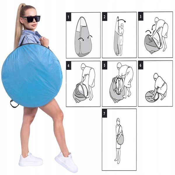 NAMIOT NA PRYSZNIC TOALETA WC PRZEBIERALNIA PRZENOŚNA KEMPINGOWY PLAŻOWY zdjęcie 6