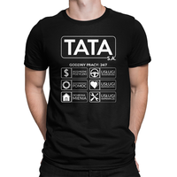 Tata S.A. - męska koszulka na prezent dla taty M Czarny T-shirt - męski