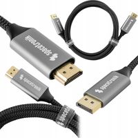 Przewód DisplayPort 1.4 HDMI 2.1 8K 60Hz Spacetronik KDH_SPA050_V3 Kabel 5m