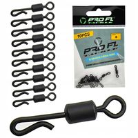 Q-Shaped Swing Snap Krętlik do Szybkiej Wymiany Przyponów 10 szt. Rozmiar 8