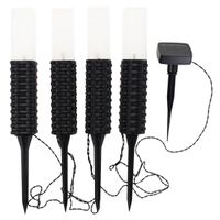 tg66774 lampa solarna ogrodowa rattanowa lampki led 4szt słupek