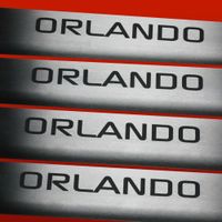 Listwa progowa CHEVROLET ORLANDO Stal nierdzewna 304 mat z czarnymi literam