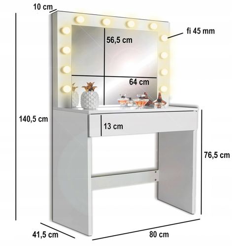 Toaletka do makijażu wizażu kosmetyczna z lustrem LED nowy model na Arena.pl