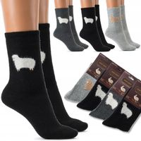 4x SKARPETY damskie NATURALNE WEŁNIANE DŁUGIE CIEPŁE