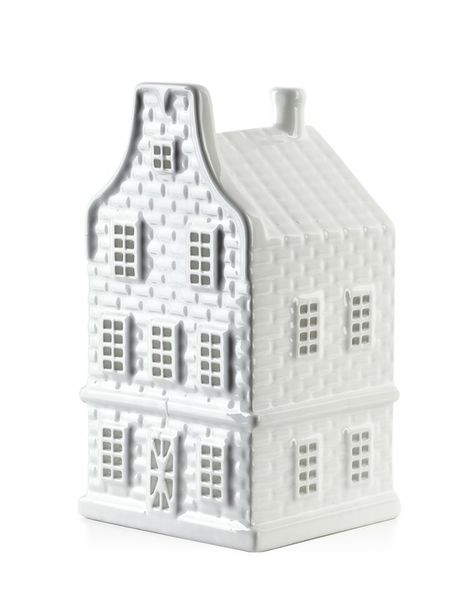 Lampion ceramiczny Hytte domek 19cm - biały zdjęcie 1