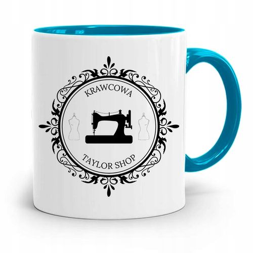 Kubek Błękitny Dla Krawcowej Krawca Krawcowa Z Nadrukiem Ze Zdjęciem na Arena.pl