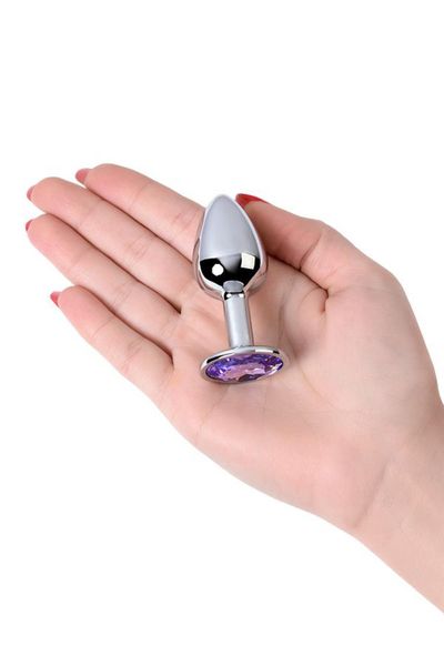 Silver Anal Plug With Gem, Blue zdjęcie 7