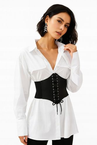 Szeroki pas pasek czarny gorset sznurowany czarny wyszczuplający na na Arena.pl