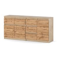 Komoda 160cm Szafka Z 5 Szufladami Pojemna Salon Sypialnia Dąb Sonoma Wotan