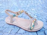 PIĘKNE SANDAŁKI z GUMKĄ Gold r.38