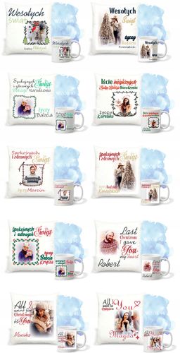 Zestaw PODUSZKA i KUBEK nadruk personalizowany PREZENT na boże narodzenie na Arena.pl