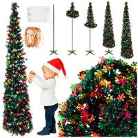 Choinka POP PUP 150 cm sztuczna kolorowa stojak dekoracje LED 3m rozkładana