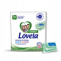 Lovela Family kapsułki hipoalergiczne do prania bieli i kolorów 32 sztuki