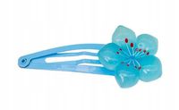 Dziewczęca spinka kwiatek na zatrzask klik niebieski 5cm