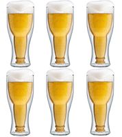 Szklanki Kufle Termiczne z Podwójną Ścianką Piwa Pokale 350ml 6 sztuk