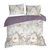 Pościel z satyny z nadrukiem 220X200 70X80X2 SPRING26 w kwiaty kremowa