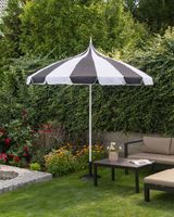 Parasol ogrodowy 245 cm aluminium czarno-biały