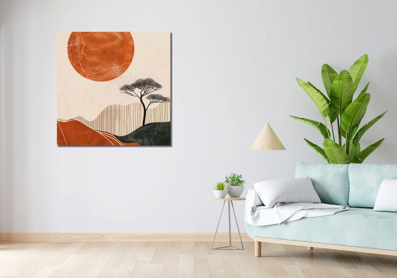 Obraz 90x90cm Afrykański Zachód Słońca zdjęcie 2