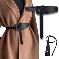 PASEK DAMSKI CZARNY WIĄZANY DO SWETRÓW KURTEK PŁASZCZA EKO SKÓRA