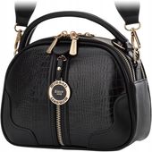 Torebka Monnari Kuferek Tłoczenie Croco Czarna Listonoszka Elegancka Torba