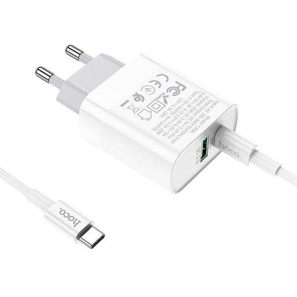 Ładowarka sieciowa Hoco 2 porty 20W + kabel zdjęcie 3