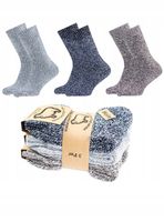 CIEPŁE GRUBE ZIMOWE SKARPETY WEŁNIANE OWCA 35-38 3 szt.