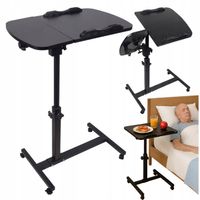 STOLIK PRZYŁÓŻKOWY NA KÓŁKACH DLA CHOREGO Z REGULACJĄ MOBILNY SOLIDNY 20KG