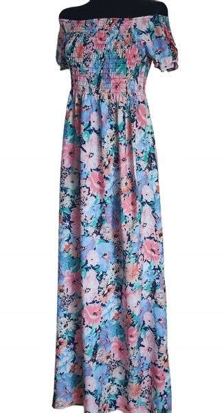 Sukienka suknia damska długa maxi w kwiaty uni zdjęcie 3