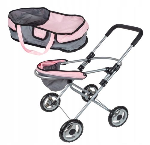 Lalka bobas miękka jak żywa zestaw wózek dla lalek nosidełko z akcesoriami na Arena.pl