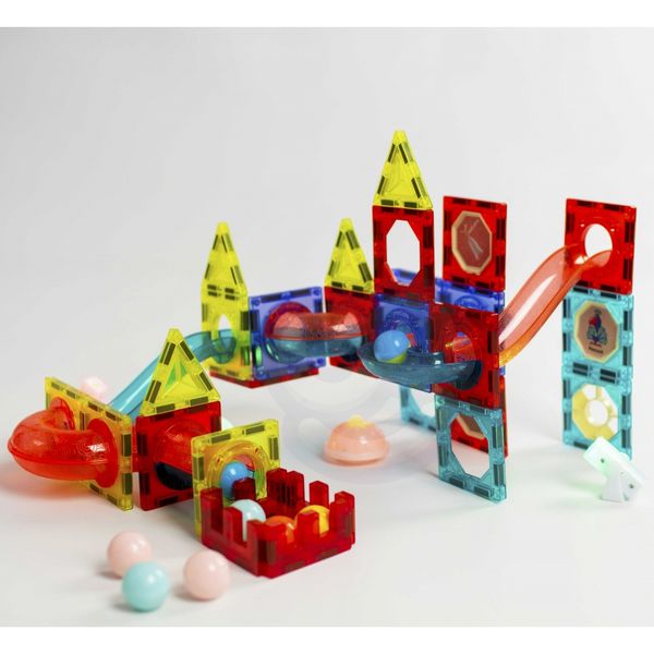 WOOPIE Klocki Magnetyczne Tor Kulkowy Świetlny Kulodrom 75 el. zdjęcie 13