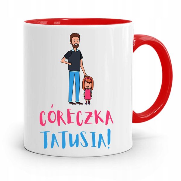 Kubek Czerwony Prezent Dla Córki Córeczka Tatusia Z Nadrukiem Ze Zdjęciem zdjęcie 1