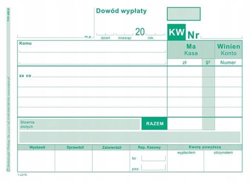 kw dowód wypłaty a6 402-5 na Arena.pl