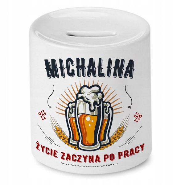 Skarbonka Dla Michaliny Na Urodziny Prezent Z Nadrukiem Ze Zdjęciem zdjęcie 1