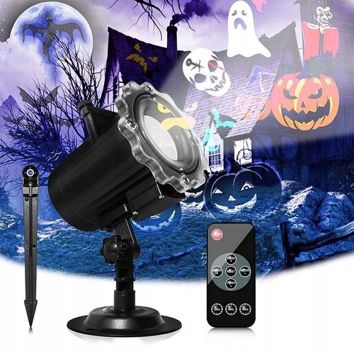 ŚWIĄTECZNY PROJEKTOR LED LASEROWY 16 slajdów 64 MOTYWÓW z pilotem na Arena.pl