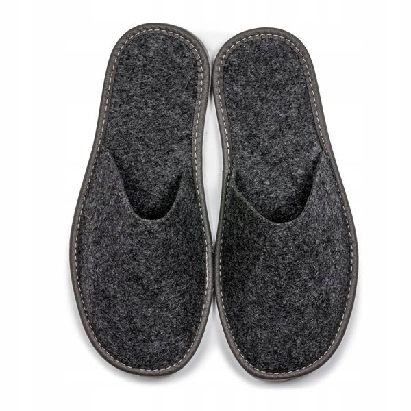 FILCOWE KAPCIE DAMSKIE GRAFIT PEŁNE KLAPKI DOMOWE zdjęcie 1