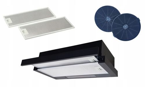 Czarny okap kuchenny teleskopowy podszafkowy Marin 50cm + FILTR na Arena.pl