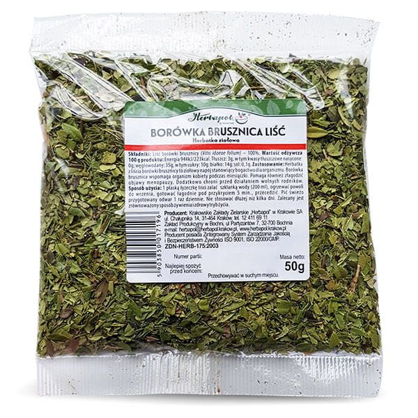 BORÓWKA BRUSZNICA LIŚĆ 50g HERBAPOL zdjęcie 1