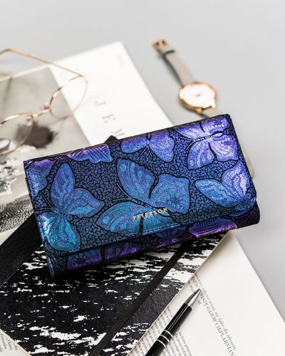 duży portfel damski ze skóry naturalnej na zatrzask - peterson na Arena.pl