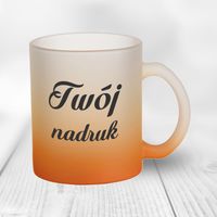 Kubek z mrożonego szkła z pomarańczowym dnem z Twoim nadrukiem
