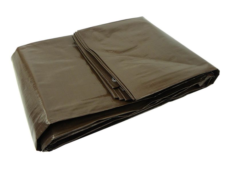 PLANDEKA UNIWERSALNA WZMACNIANA MEGA GRUBA 6x10 M BRĄZOWA G70744 200 g/mkw. zdjęcie 2