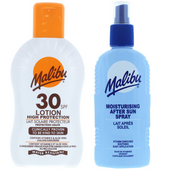 Malibu SPF30 Wodoodporny Balsam 200ml + Balsam W Sprayu Po Opalaniu