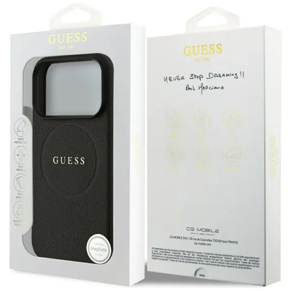 etui guess grained ring magsafe do iphone 17 pro - czarne zdjęcie 8