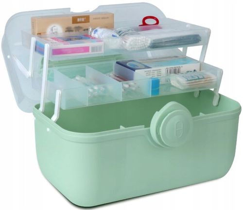 ORGANIZER NA LEKI POJEMNIK ZAMYKANY PUDEŁKO KASETKA APTECZKA 34x23x22 cm XL na Arena.pl