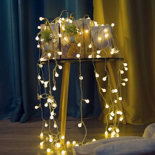 LAMPKI CHOINKOWE KULKI NA BATERIE PILOT 8 TRYBÓW CIEPŁY BIAŁY 120 LED 116 na Arena.pl