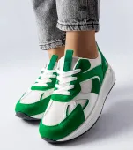Zielone sneakersy z łączonych materiałów Riel 37