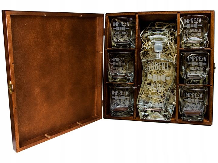 ZESTAW KARAFKA PUDEŁKO SZKLANKI Z GRAWEREM PREZENT zdjęcie 6