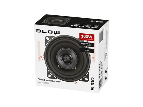 MOCNY GŁOŚNIK SAMOCHODOWY DWUDROŻNY BLOW 100W 100mm 4'' PRZÓD TYŁc na Arena.pl