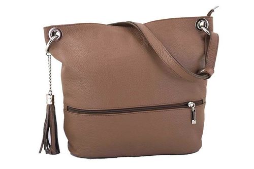 Skórzana torebka worek - Czerwono - czarna na Arena.pl