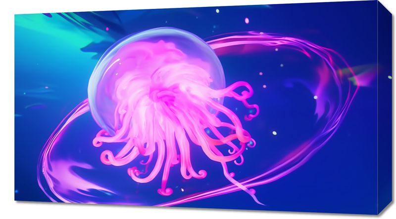 Obraz 70x40cm Neonowa Meduza zdjęcie 1